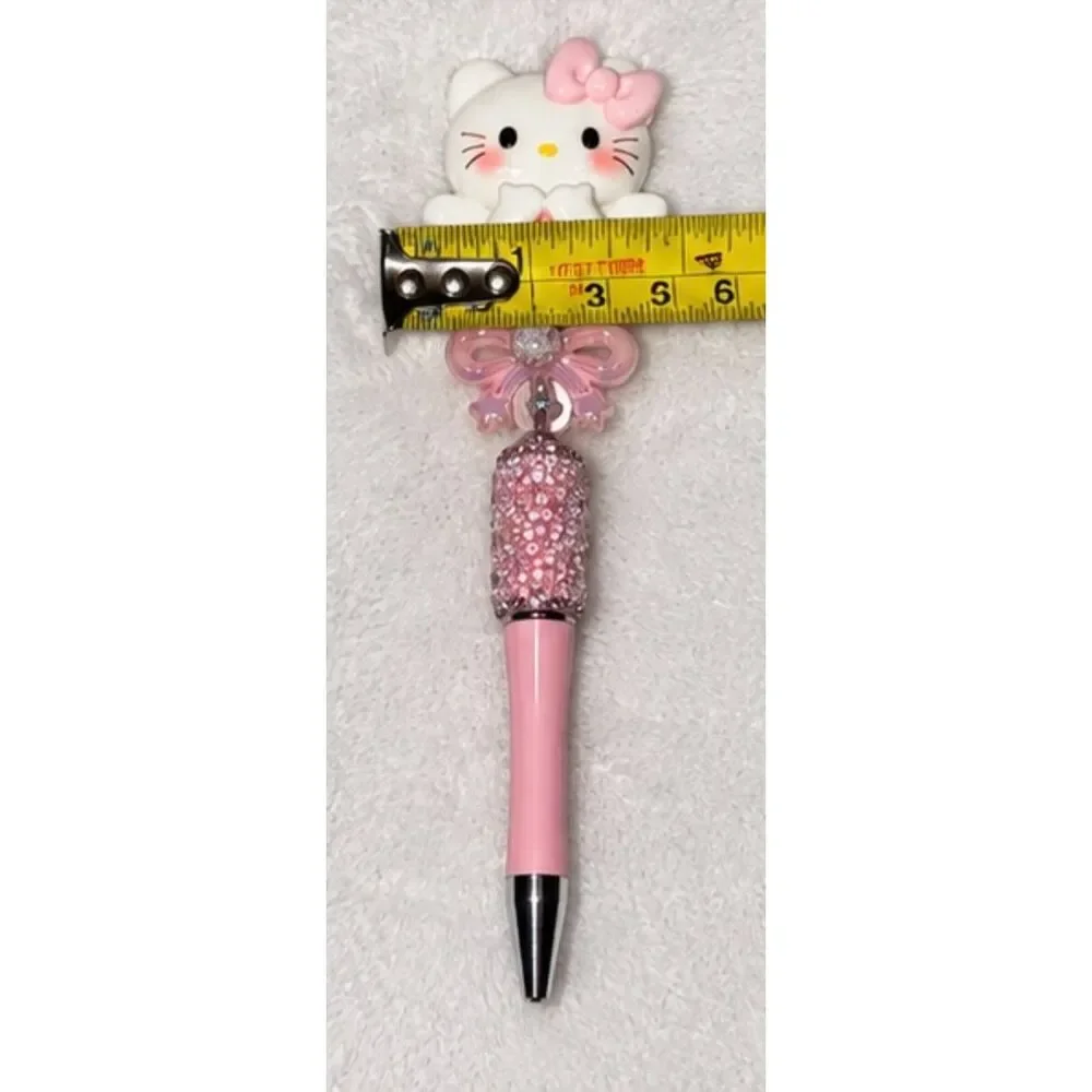 Hello Kitty Pink Rhinestone Bling Ballpoint Pen Kawaii Cute Sanrio